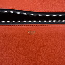 Pre Owned Céline Poppy Red Coquelicot Leather Medium Edge Bag