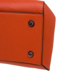Pre Owned Céline Poppy Red Coquelicot Leather Medium Edge Bag