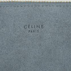 Celine Grey Suede Solo Trio Cosmetic Pouch