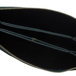Celine Green Suede Solo Trio Cosmetic Pouch
