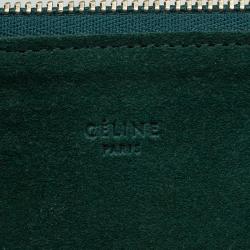 Celine Green Suede Solo Trio Cosmetic Pouch