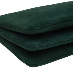 Celine Green Suede Solo Trio Cosmetic Pouch