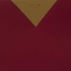 Pre Owned Celine Red/Brown Leather Large Coeur Clutch