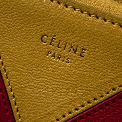 Pre Owned Celine Red/Brown Leather Large Coeur Clutch