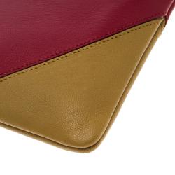 Pre Owned Celine Red/Brown Leather Large Coeur Clutch