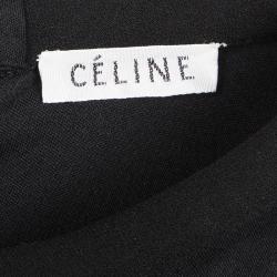 Pre Owned Celine Black Slit Back Detail Long Sleeve Dress L