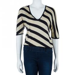 Celine Monochrome Knit Stripe Top L