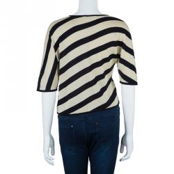 Celine Monochrome Knit Stripe Top L