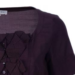 Pre Owned Celine Burgundy Short Sleeve Top S
