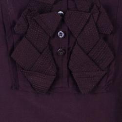 Pre Owned Celine Burgundy Short Sleeve Top S