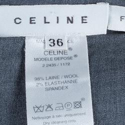 Celine Gray Box Pleat Skirt S
