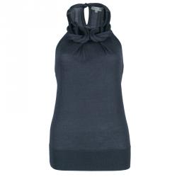 Pre Owned Celine Grey Necklace Knit Top M