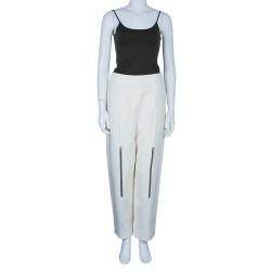 Celine Off-White Wool Trousers L