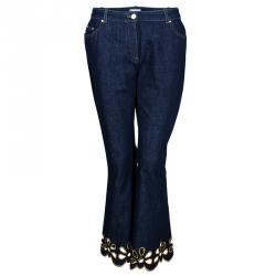 Celine Embroidered Floral Flare Jeans L
