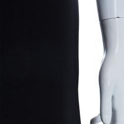 Celine Black Zip Detail A-Line Wool Skirt M