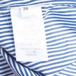Pre Owned Celine Blue Striped Cotton Maxi Shirt Dress S
