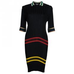 Pre Owned Celine Black Ribbed Midi Dress L