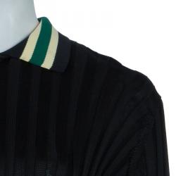 Pre Owned Celine Black Ribbed Midi Dress L