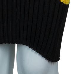 Pre Owned Celine Black Ribbed Midi Dress L