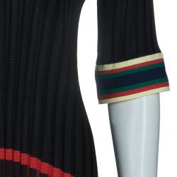 Pre Owned Celine Black Ribbed Midi Dress L