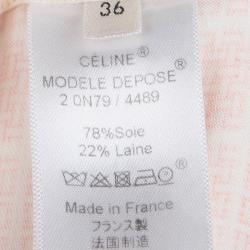 Pre Owned Celine Beige Printed Silk Long Sleeve Button Front Shirt S