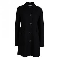 Pre Owned Celine Black Wool Overcoat M