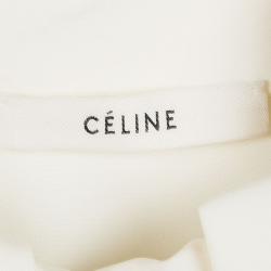 Celine Cream Silk Drape Detail Sleeveless Top M