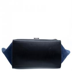 Pre Owned Celine Tricolor Leather and Suede Medium Trapeze Tote