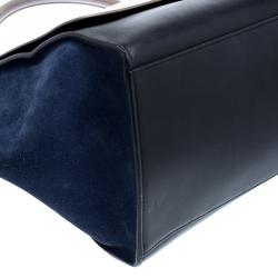 Pre Owned Celine Tricolor Leather and Suede Medium Trapeze Tote