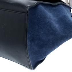 Pre Owned Celine Tricolor Leather and Suede Medium Trapeze Tote