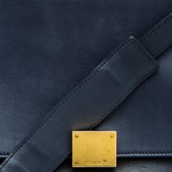 Pre Owned Celine Black/Green Leather and Suede Small Trapeze Tote