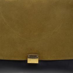 Pre Owned Celine Tri Color Leather and Suede Large Trapeze Tote