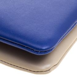 Celine Indigo/Beige Leather Duo Cosmetic Pouch