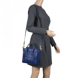 Pre Owned حقيبة سيلين نانو لاغيدج جلد أزرق