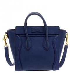 Pre Owned حقيبة سيلين نانو لاغيدج جلد أزرق