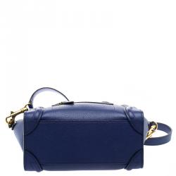 Pre Owned حقيبة سيلين نانو لاغيدج جلد أزرق