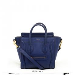 Pre Owned حقيبة سيلين نانو لاغيدج جلد أزرق