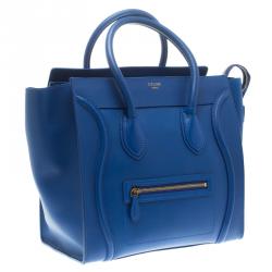 Pre Owned حقيبة سيلين ميني لاغيدج جلد أزرق