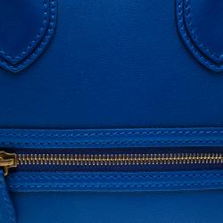 Pre Owned حقيبة سيلين ميني لاغيدج جلد أزرق