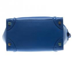 Pre Owned حقيبة سيلين ميني لاغيدج جلد أزرق