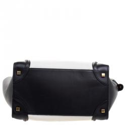 Pre Owned حقيبة يد سيلين لاغدغ ميني جلد بيضاء/ سوداء