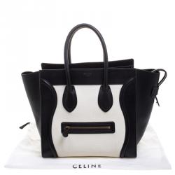 Pre Owned حقيبة يد سيلين لاغدغ ميني جلد بيضاء/ سوداء