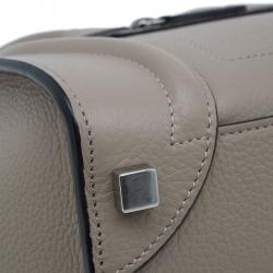 Pre Owned Celine Beige Leather Micro Luggage Tote