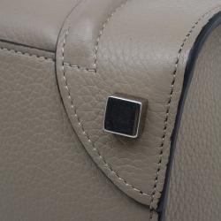 Pre Owned Celine Beige Leather Micro Luggage Tote