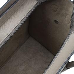 Pre Owned Celine Beige Leather Micro Luggage Tote