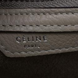 Pre Owned Celine Beige Leather Micro Luggage Tote