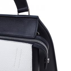 Pre Owned Celine Black & White Calfskin Leather Edge Shoulder Bag