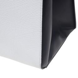 Pre Owned Celine Black & White Calfskin Leather Edge Shoulder Bag