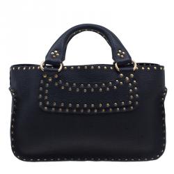 Pre Owned Celine Black Leather Studded Boogie Tote