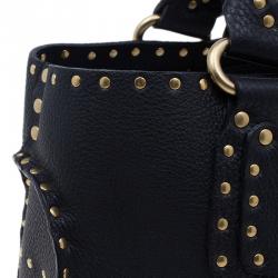 Pre Owned Celine Black Leather Studded Boogie Tote